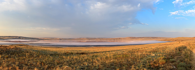 Image showing Mud salt lake. Panorama