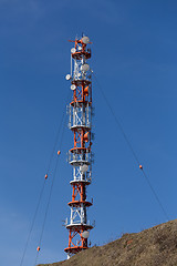 Image showing Radio technology tower on the island