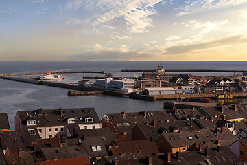 Image showing helgoland city harbor from hill