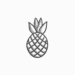 Image showing Pineapple sketch icon.