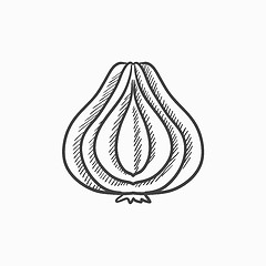 Image showing Garlic sketch icon.