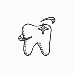 Image showing Shining tooth sketch icon.