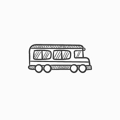 Image showing School bus sketch icon.