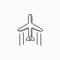 Image showing Cargo plane sketch icon.