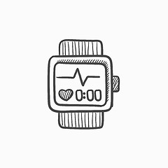 Image showing Smartwatch sketch icon.