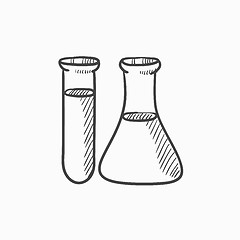 Image showing Test tubes sketch icon.