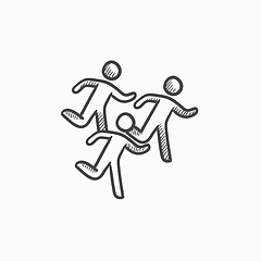 Image showing Running men sketch icon.