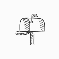 Image showing Mail box sketch icon.