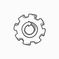 Image showing Gear wheel with arrow sketch icon.