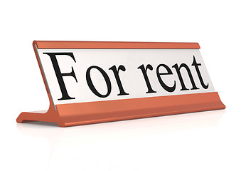 Image showing For rent table tag 
