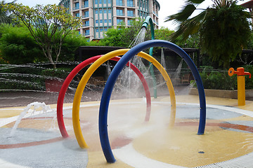 Image showing Spray ground in water park