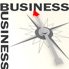 Image showing Compass with business word isolated