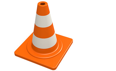 Image showing Traffic cone in white and isolated background