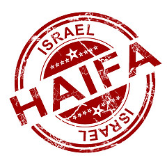 Image showing Red Haifa stamp 