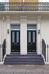 Image showing Two Black Doors