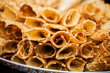 Image showing close up of waffle cones