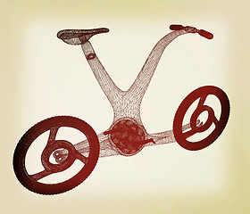 Image showing 3d modern bike concept. 3D illustration. Vintage style.