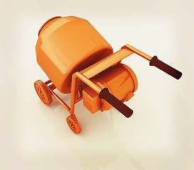 Image showing Concrete mixer. 3D illustration. Vintage style.