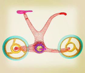 Image showing 3d modern bike concept. 3D illustration. Vintage style.