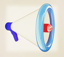 Image showing Loudspeaker as announcement icon. Illustration on white . 3D ill