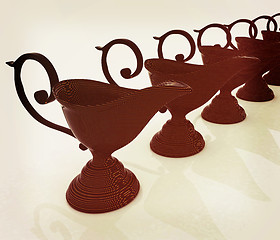 Image showing Vase in the eastern style. 3D illustration. Vintage style.
