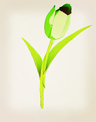 Image showing Tulip flower. 3D illustration. Vintage style.