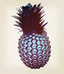 Image showing Abstract pineapple. 3D illustration. Vintage style.