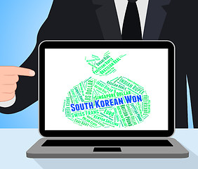 Image showing South Korean Won Represents Worldwide Trading And Currencies