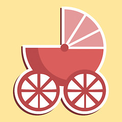 Image showing Pram Icon Indicates Parenting Buggy And Perambulator