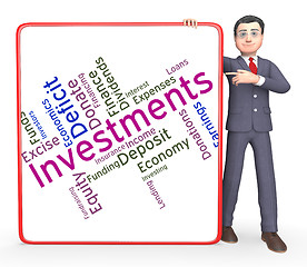 Image showing Investments Word Indicates Roi Stock And Wordcloud