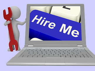 Image showing Hire Me Computer Key Showing Work And Careers Search Online 3d r