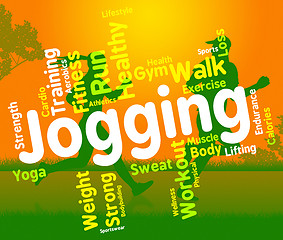 Image showing Jogging Word Represents Get Fit And Exercise