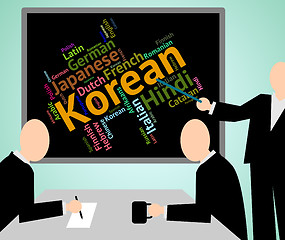 Image showing Korean Language Represents Wordcloud Languages And Word