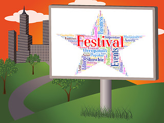 Image showing Festival Star Means Festivities Festivity And Festive