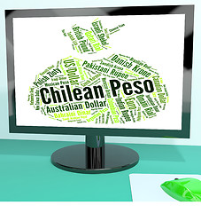 Image showing Chilean Peso Shows Worldwide Trading And Clp