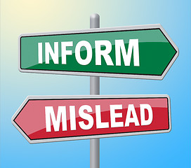 Image showing Inform Mislead Indicates Telling Signboard And Board