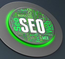 Image showing Seo Button Indicates Search Engines And Internet