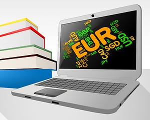 Image showing Euro Word Indicates Foreign Currency And Coin