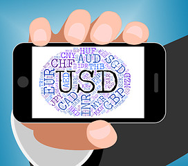 Image showing Usd Currency Indicates United States Dollar And American