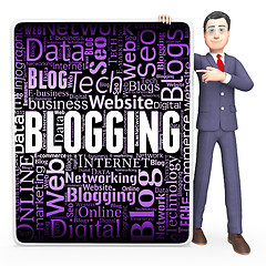 Image showing Blogging Sign Means Web Site And Bloggers