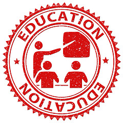 Image showing Education Stamp Shows Study Educate And Print