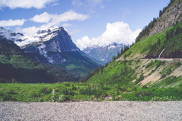 Image showing Mountain landscape with green grass 