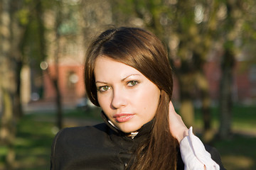 Image showing Portrait of the nice girl outdoor 3