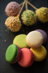 Image showing French colorful macarons