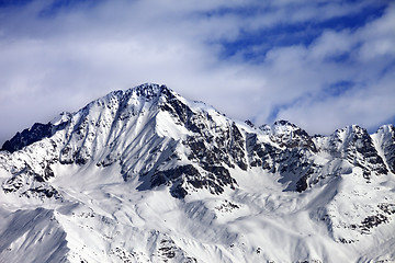 Image showing Winter snow mountains at nice sun day