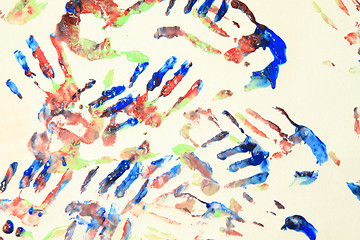 Image showing color hand prints
