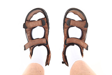 Image showing socks and sandals as czech tourist symbol