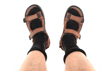 Image showing socks and sandals as czech tourist symbol