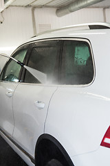 Image showing washing car closeup