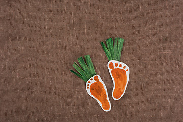 Image showing handmade foot-shaped carrot 